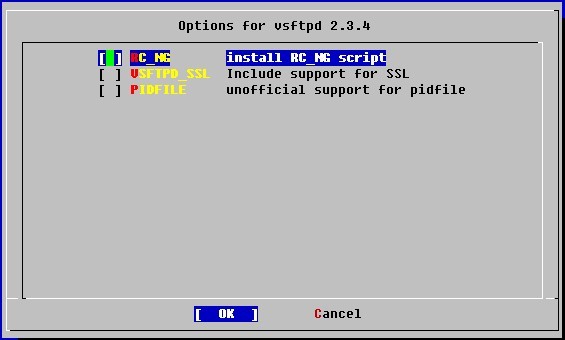 Options for vsftpd 2.3.4 x